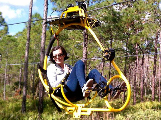 Hanging Cycle Zip Line